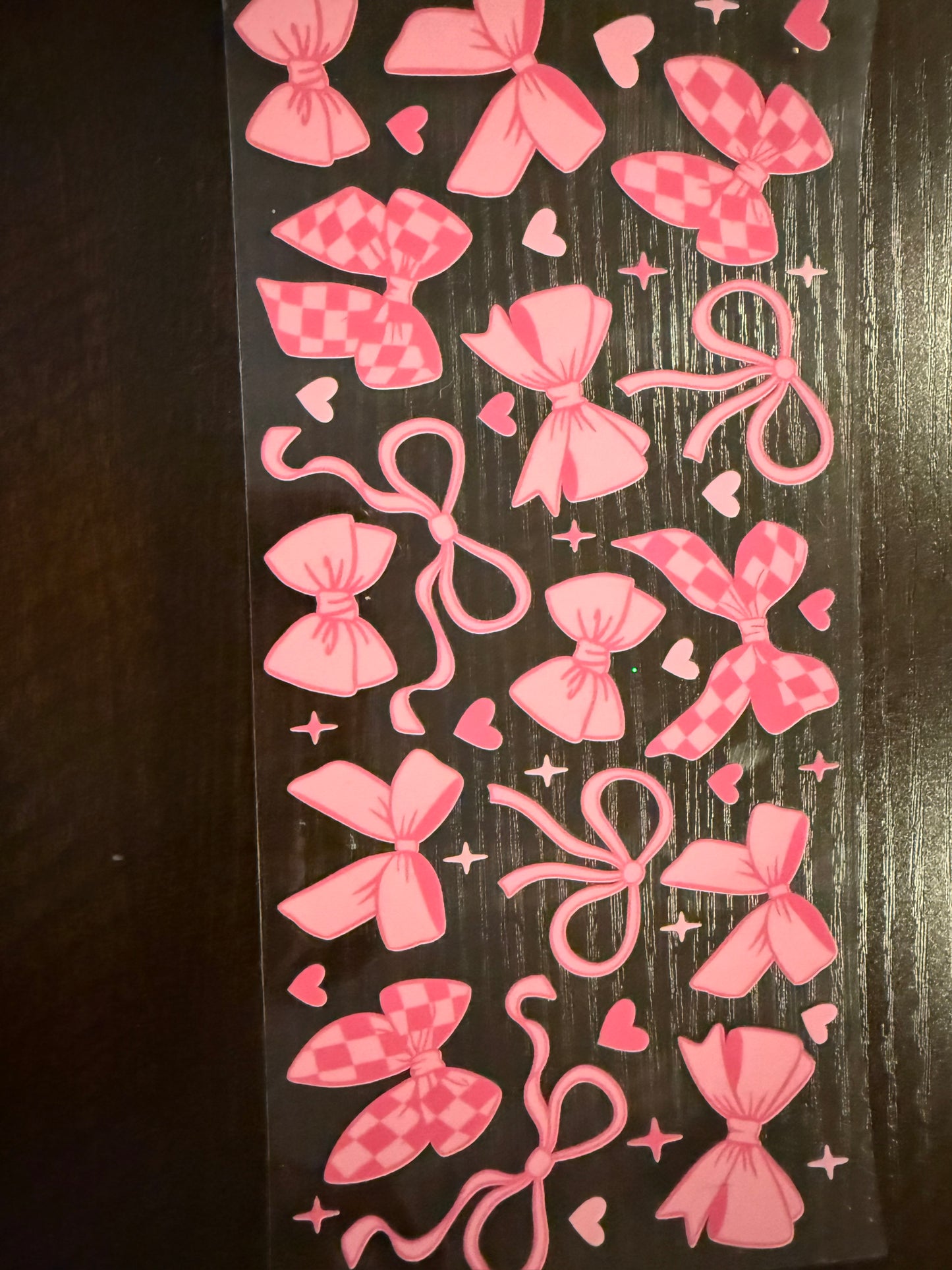 Pink checkered bows