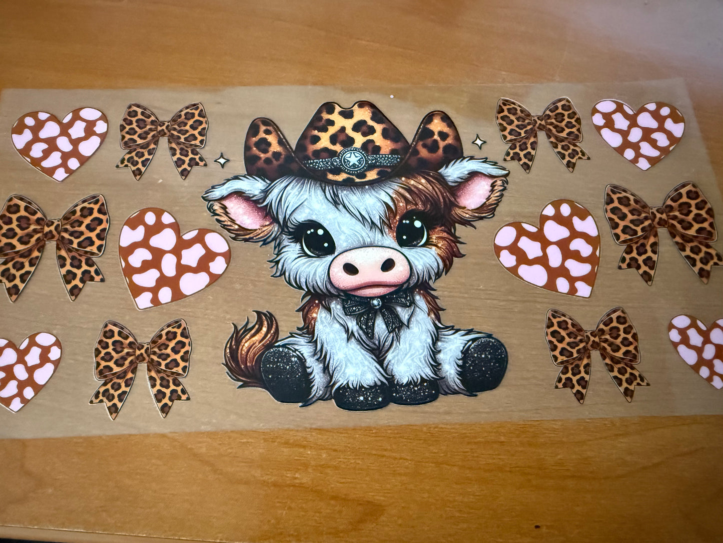 Leopard-Print Cowboy Highland Cow