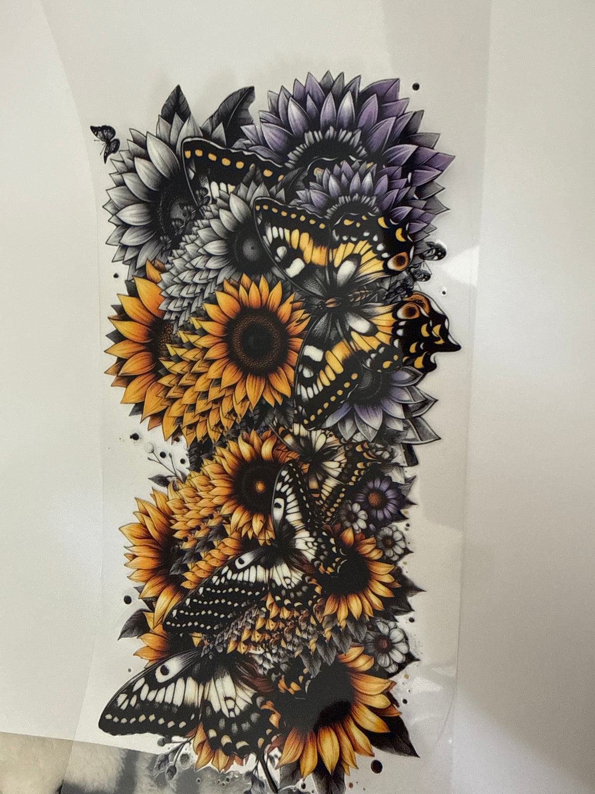 Yellow butterflies & sunflowers