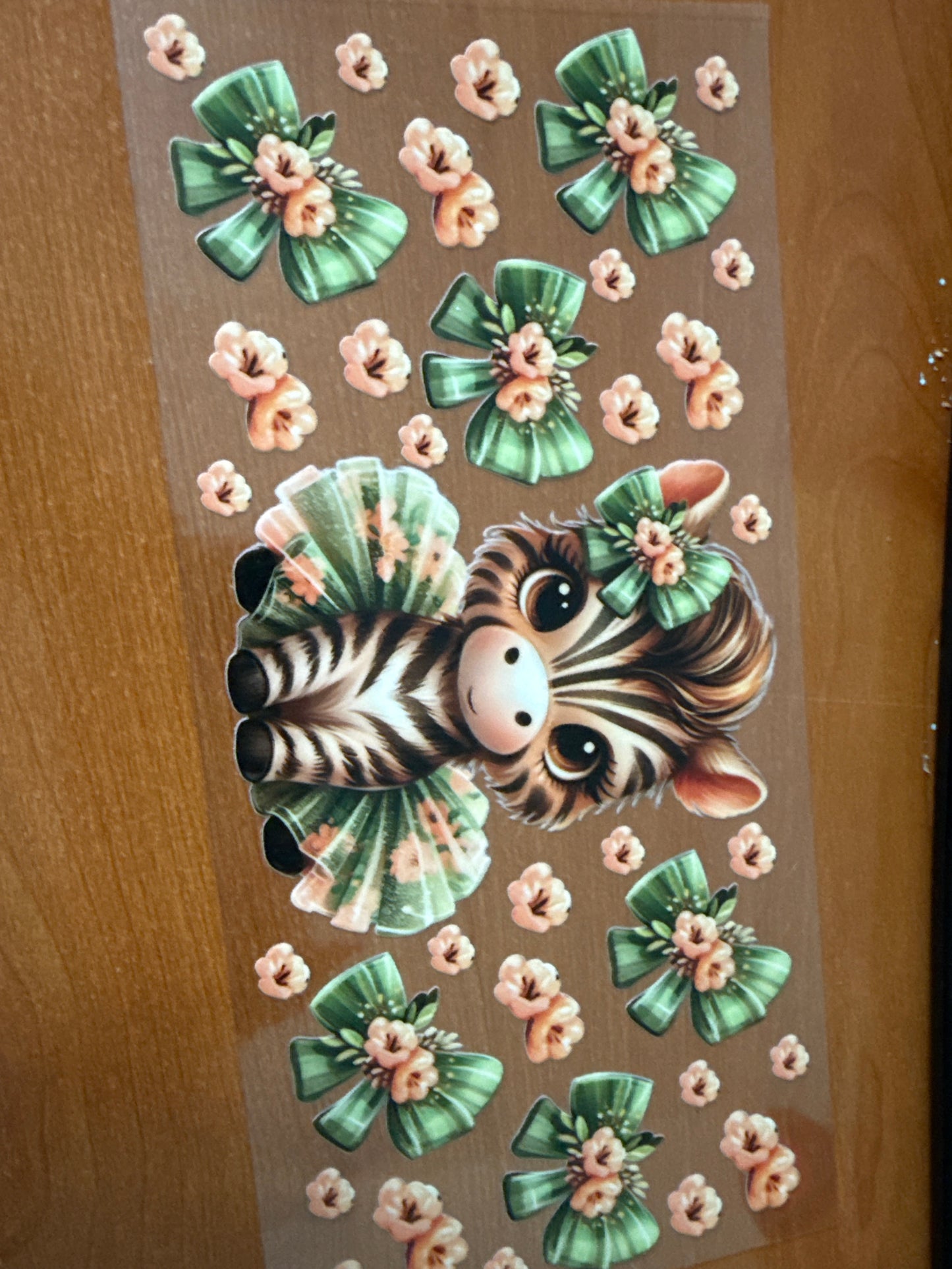 Zebra with green tutu & bows