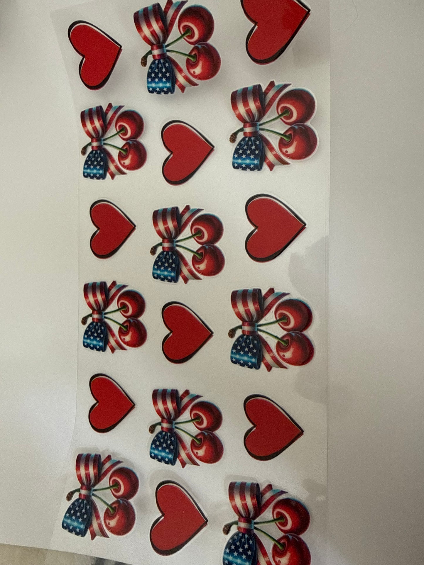 American flag bow with cherries