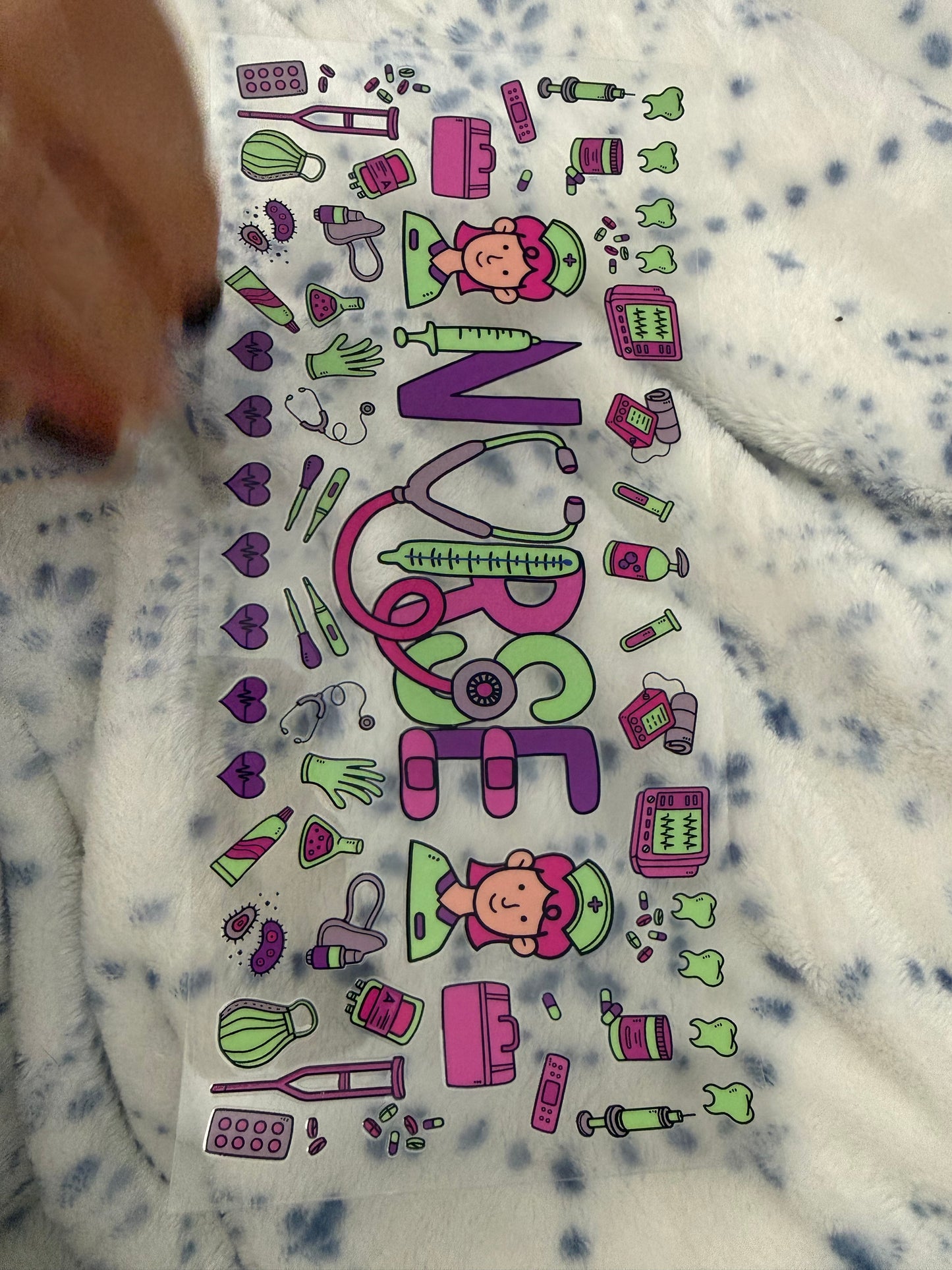 Purple, pink, teal Nurse