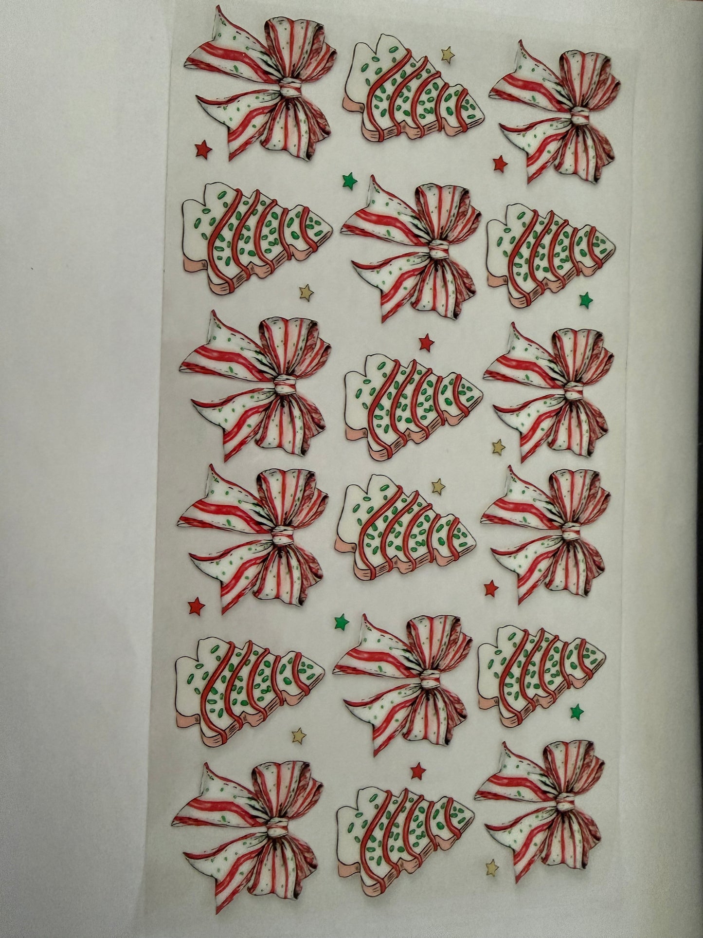 Christmas trees and bows