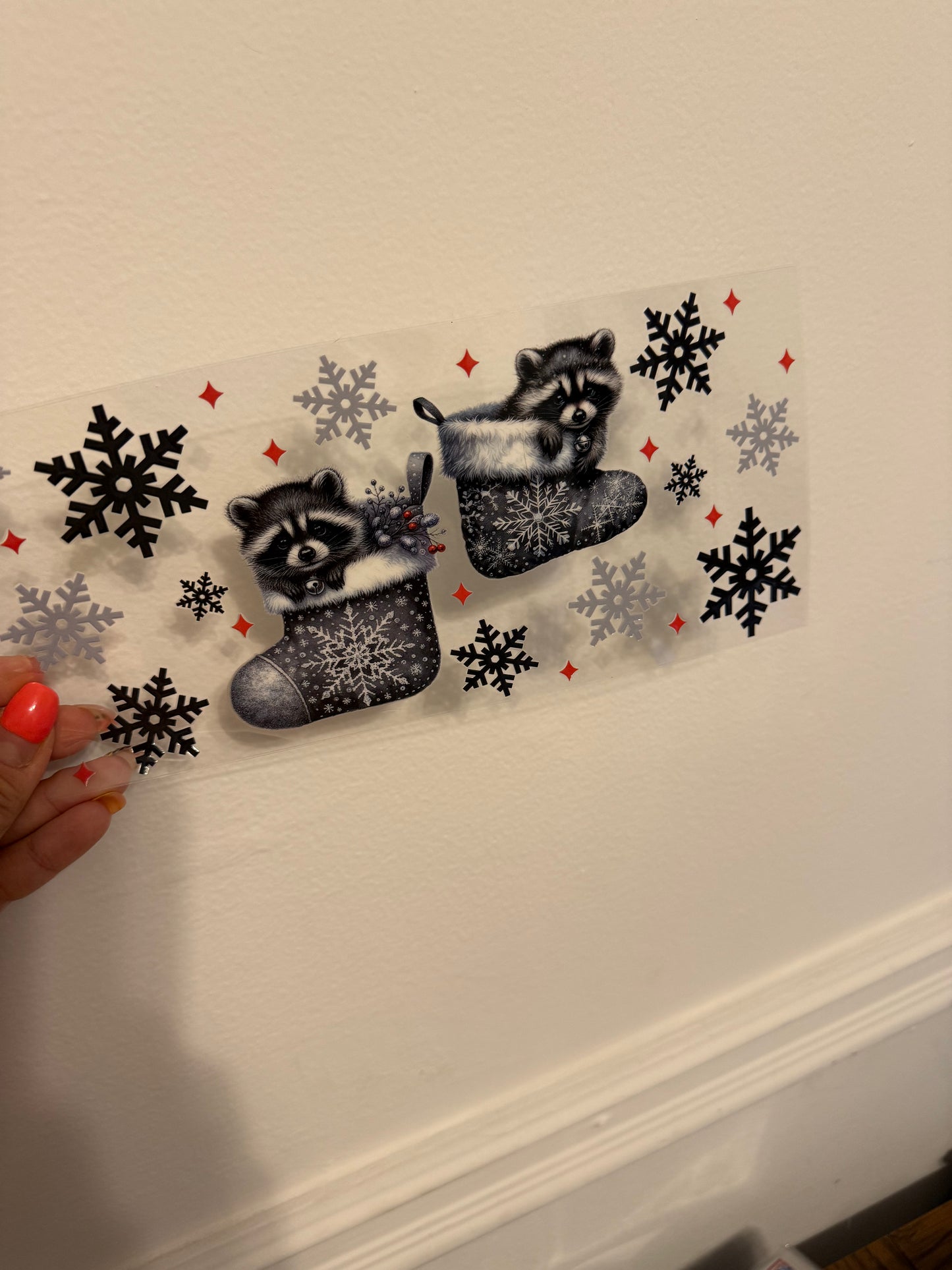 Christmas raccoons