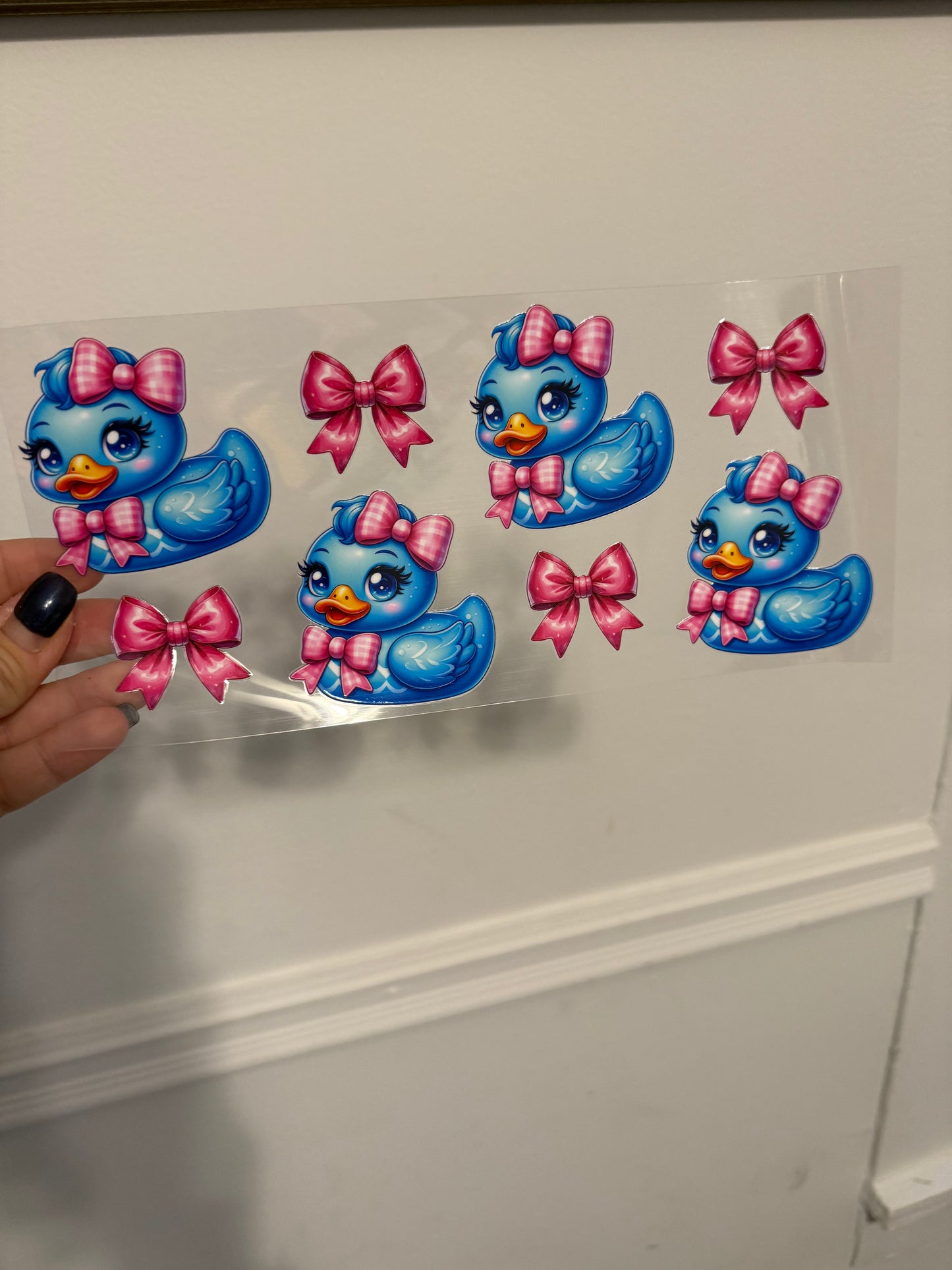 Blue ducks and bows