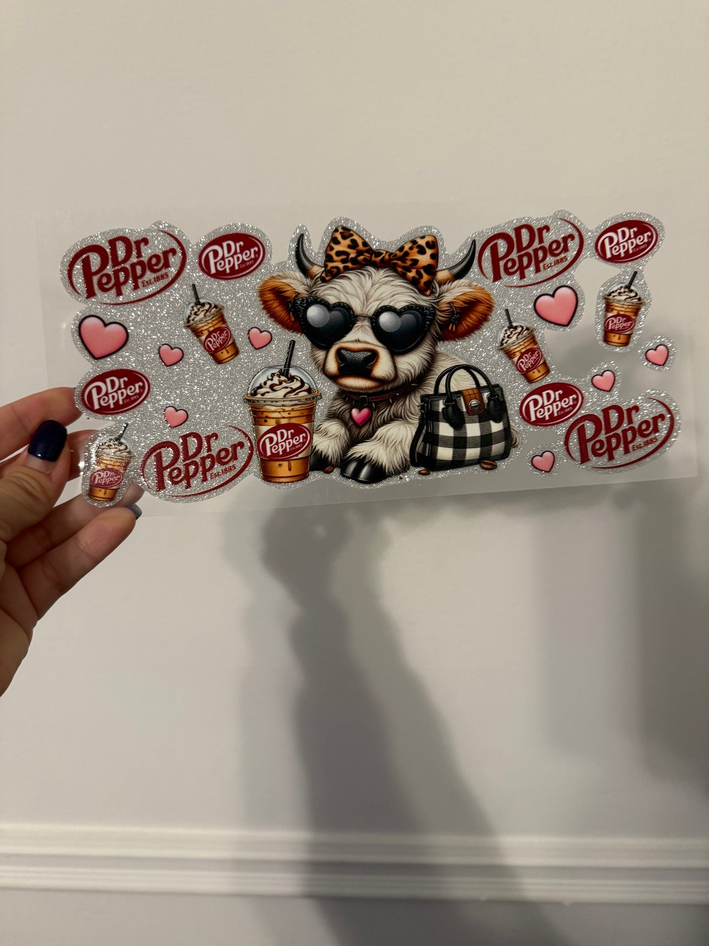 Glitter cow Dr Pepper