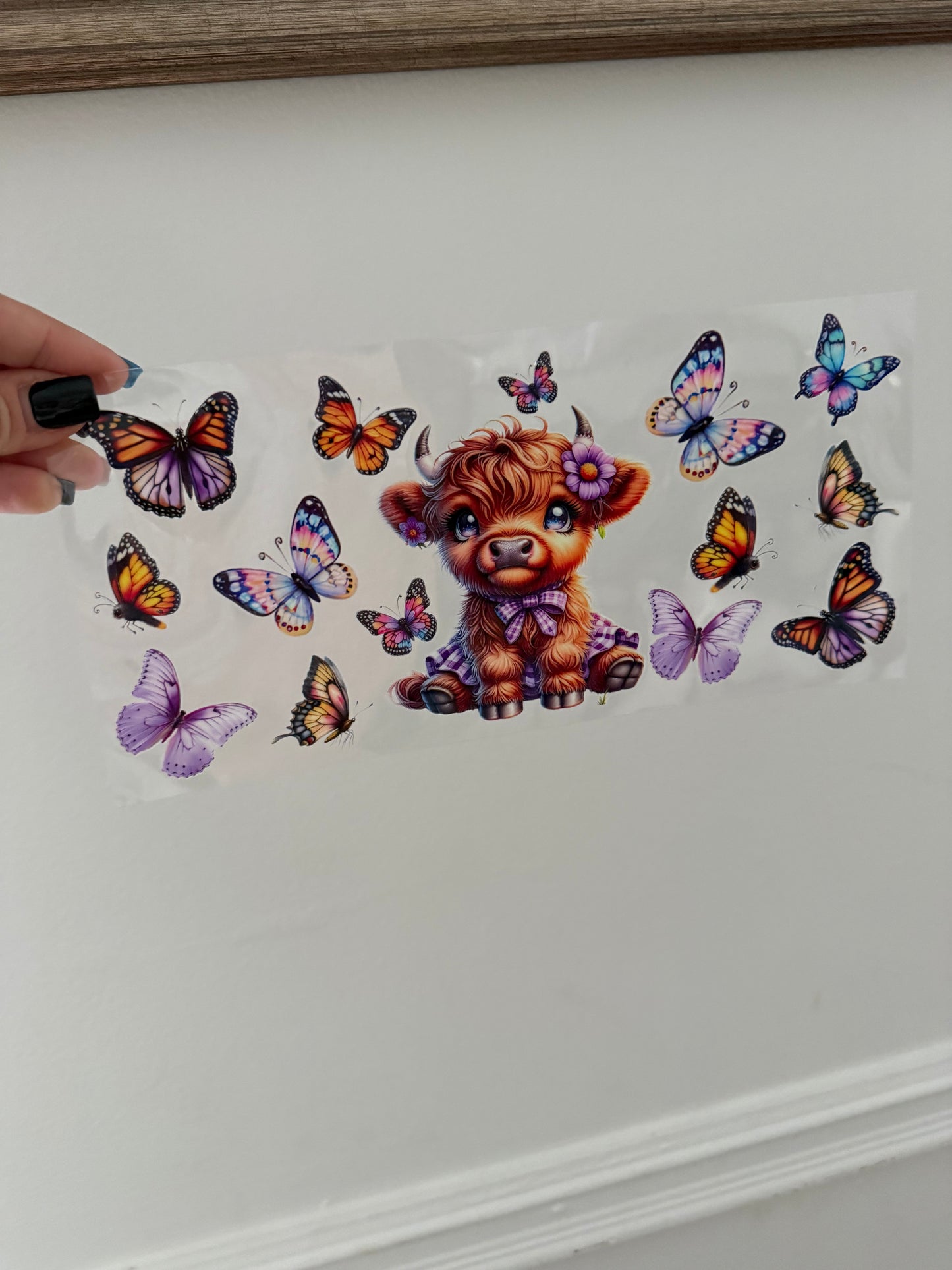 Highland Cow & Butterflies