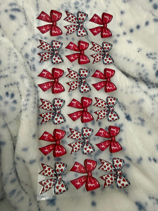 Red & white heart bows