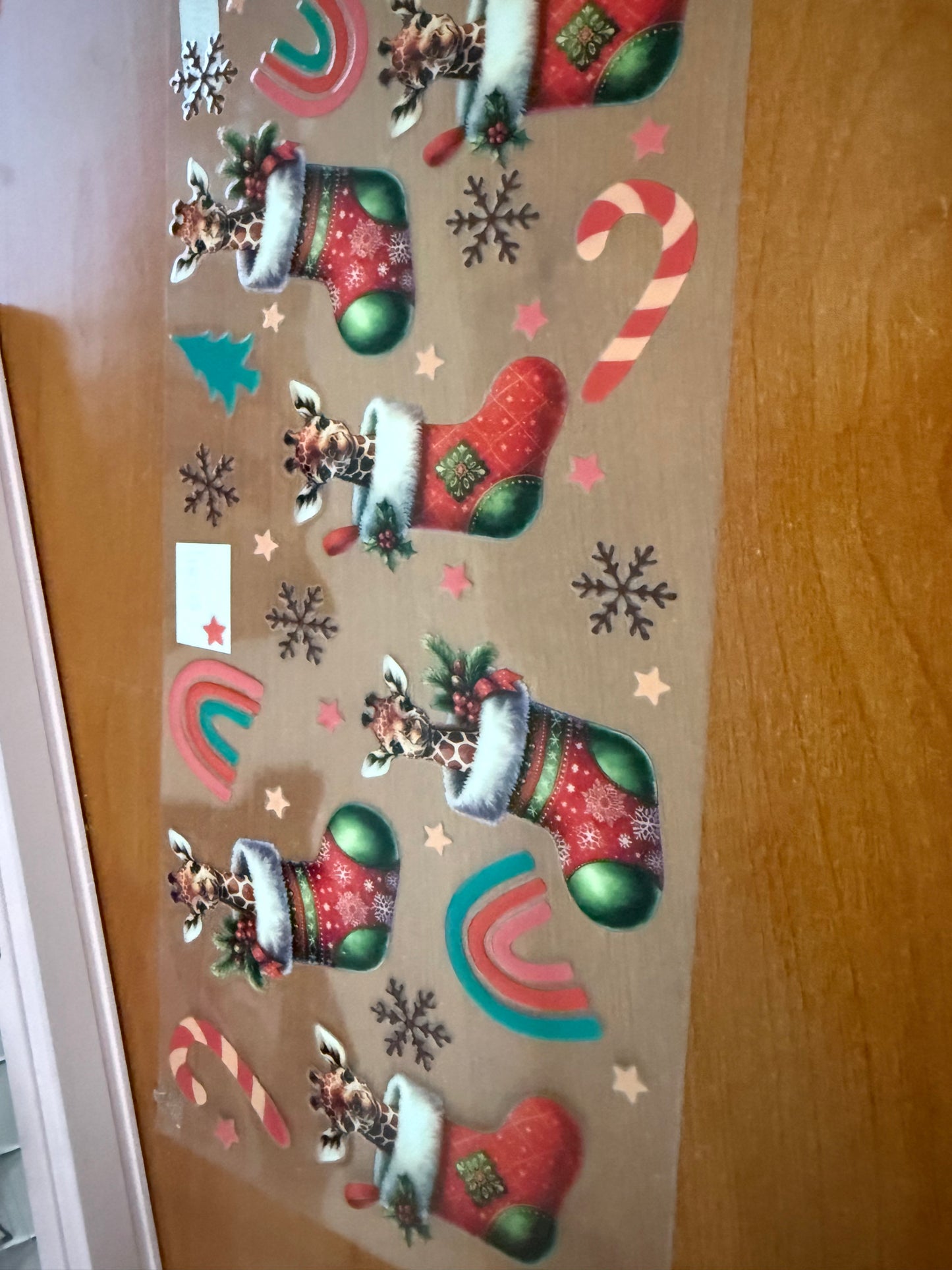 Christmas stockings with baby giraffes
