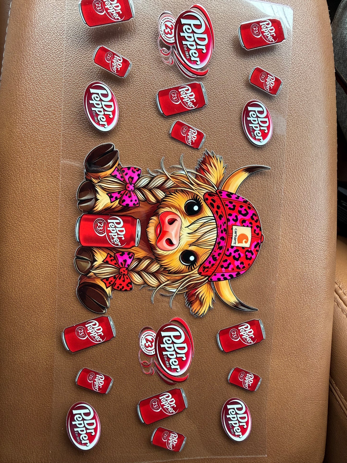 Dr Pepper Pink Leopard Highland Cow