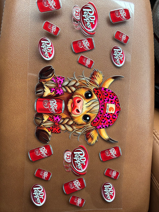 Dr Pepper Pink Leopard Highland Cow