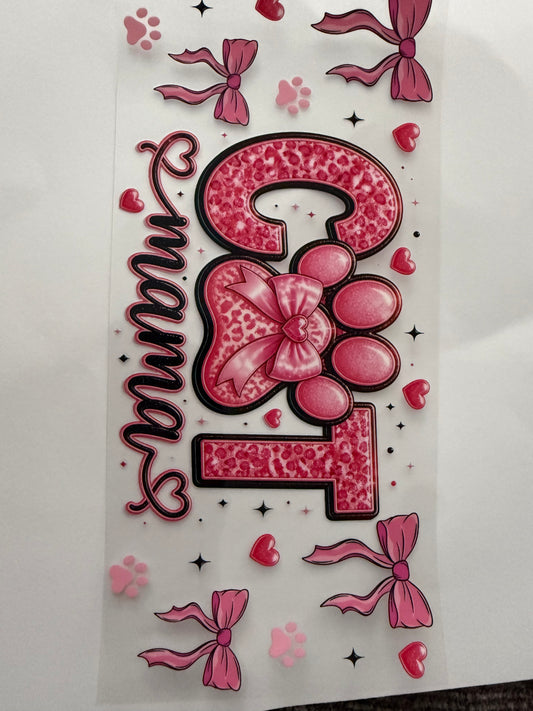Pink leopard cat mama