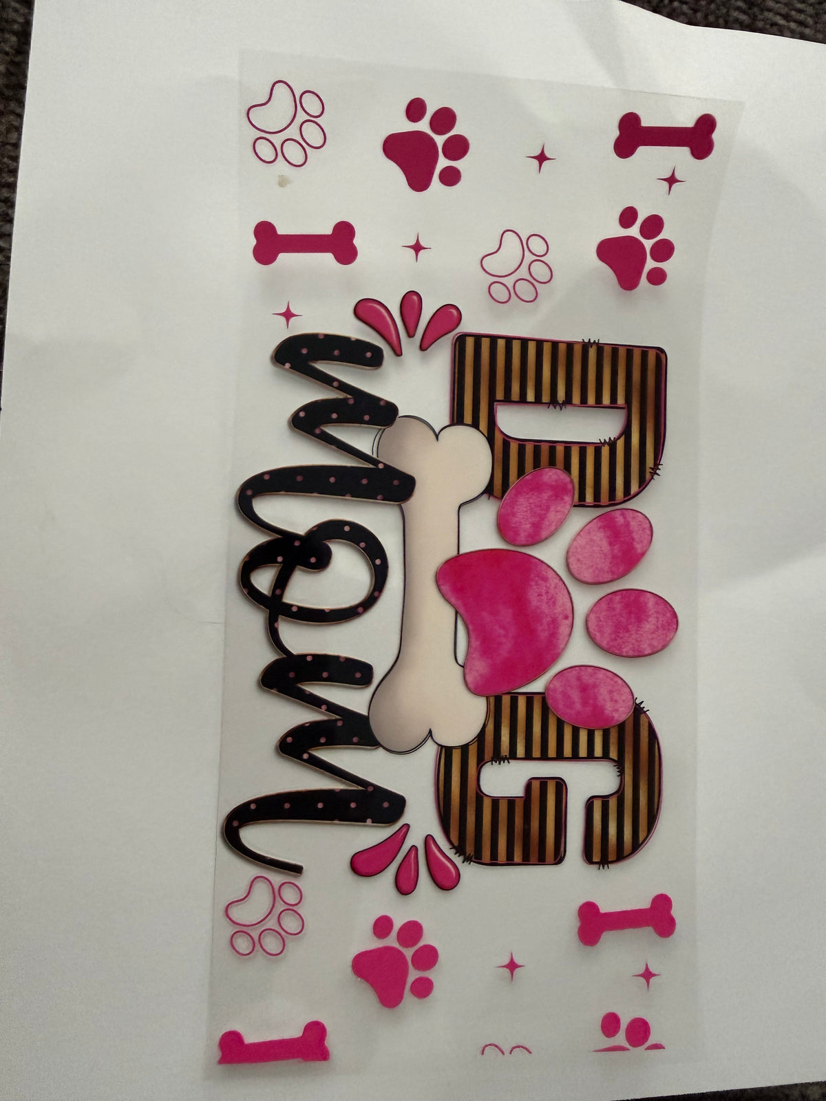 Dog mom pink paw print