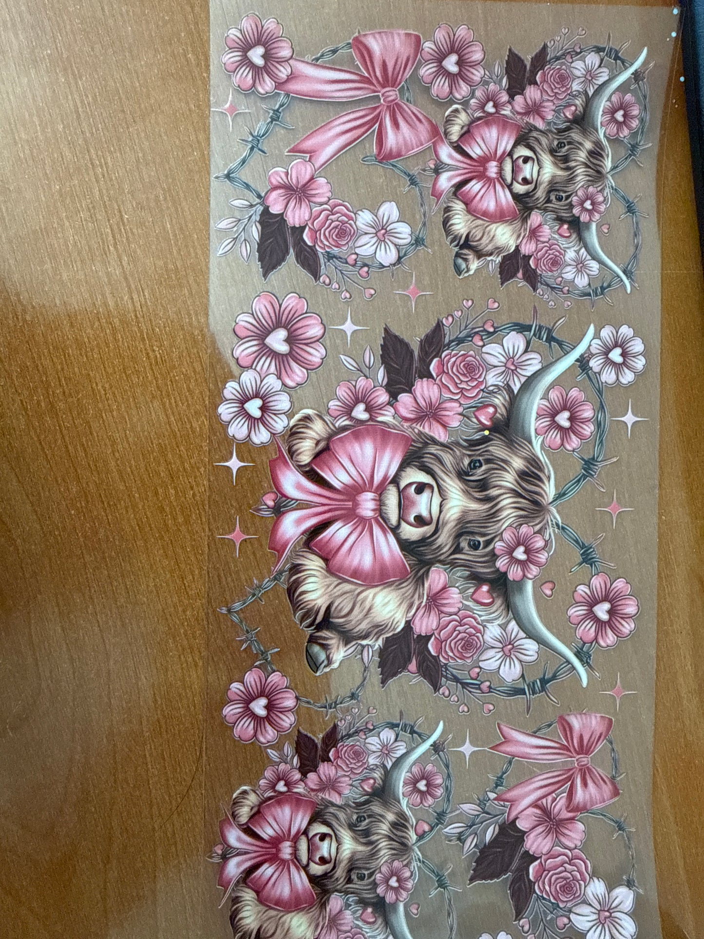 Pink bull with bows