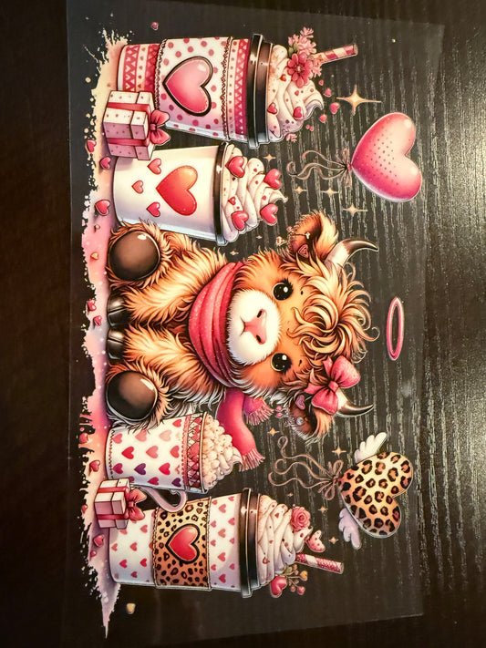 Pink angel high land cow & drinks