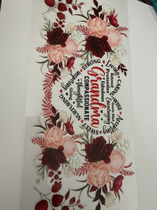 Grandma with flowers and affirmations