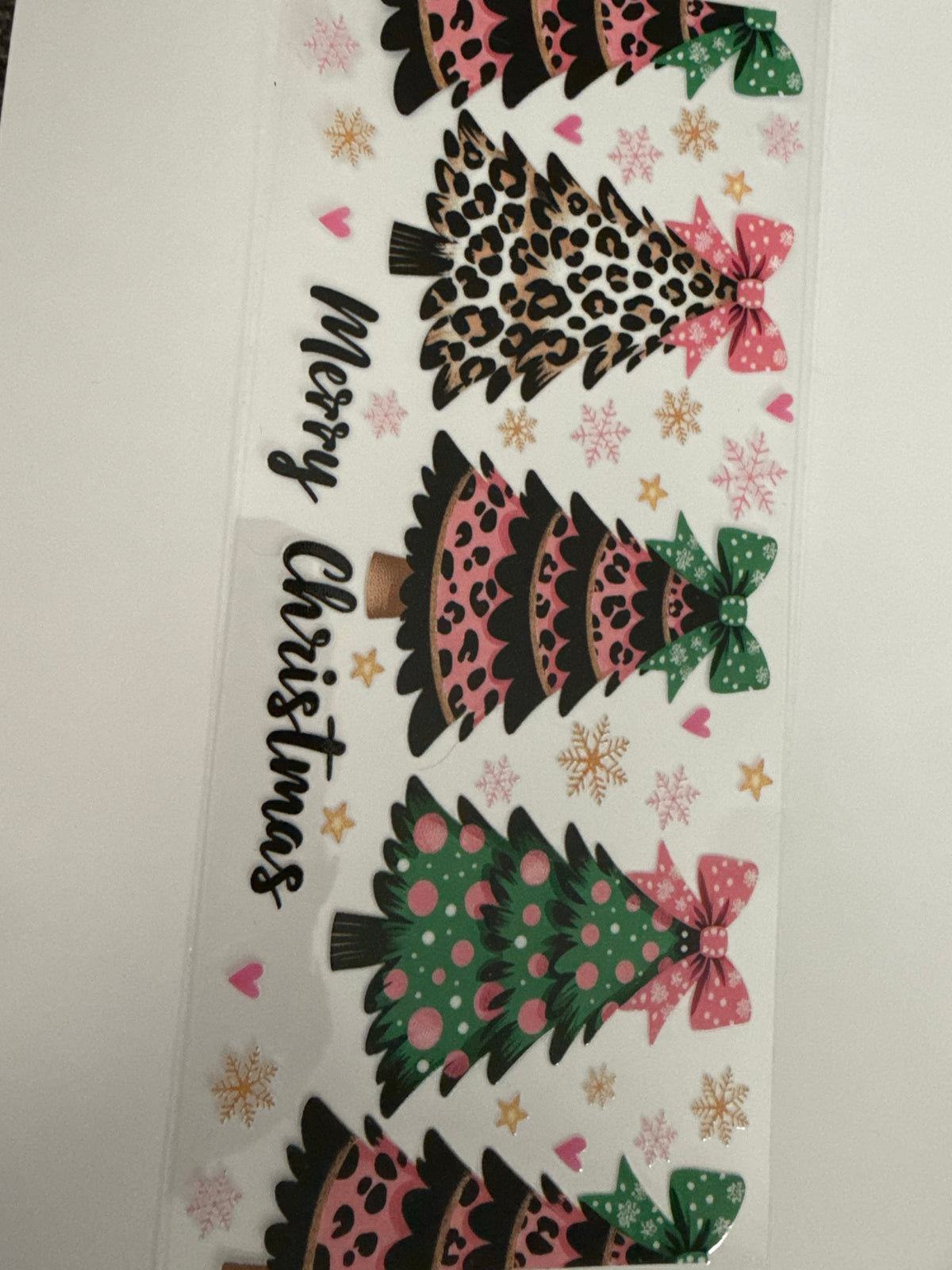 Pastel leopard Christmas trees