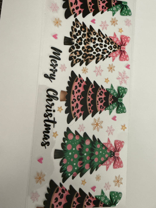 Pastel leopard Christmas trees