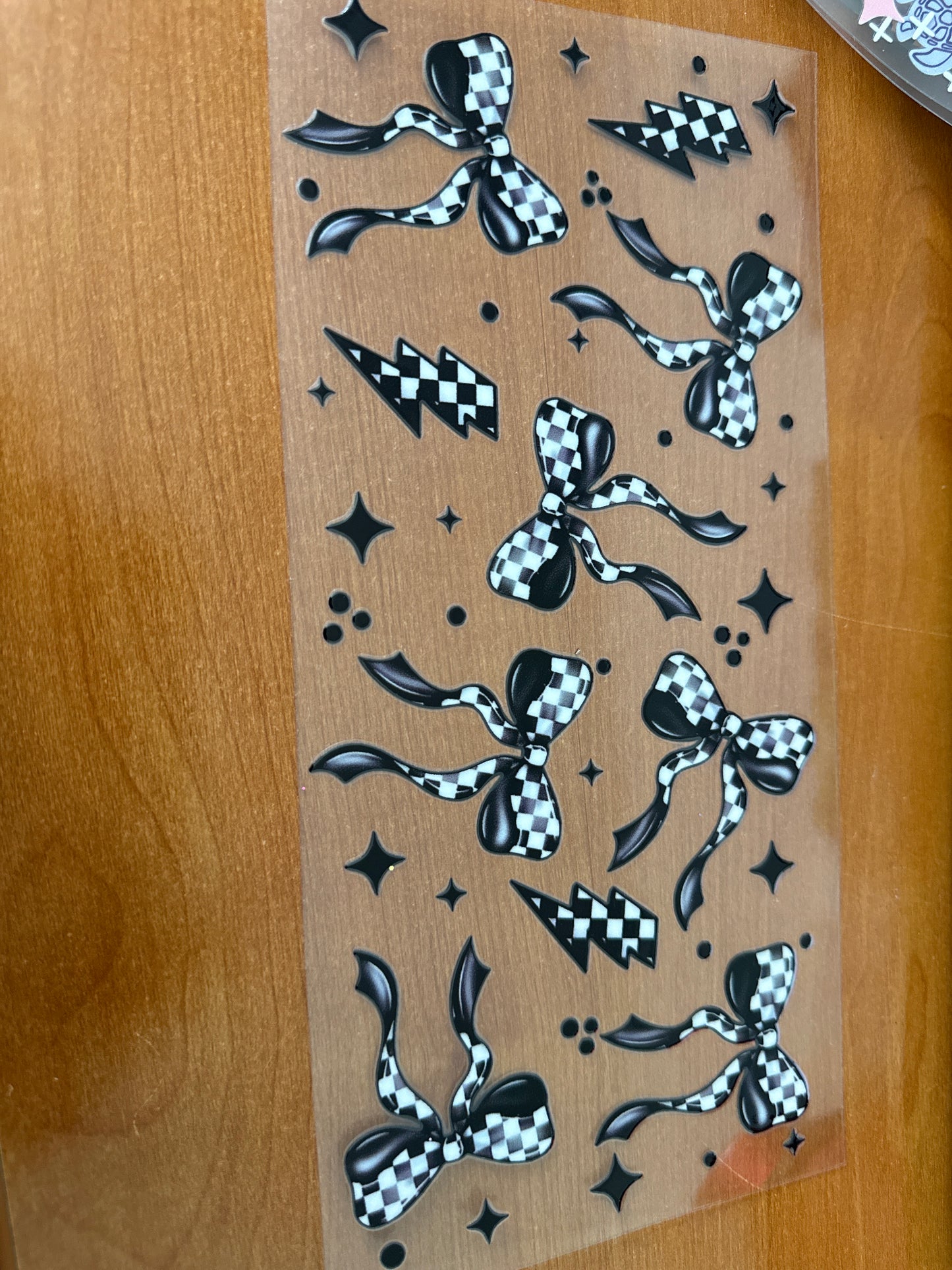 Black and white checkered bows
