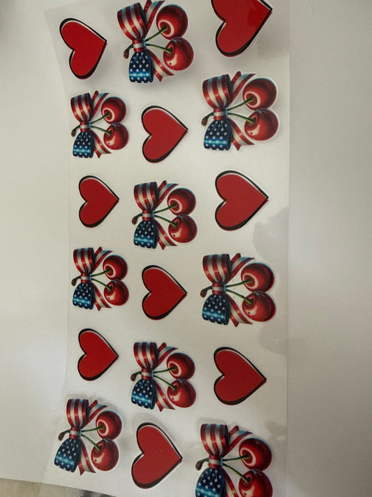 American flag bow with cherries