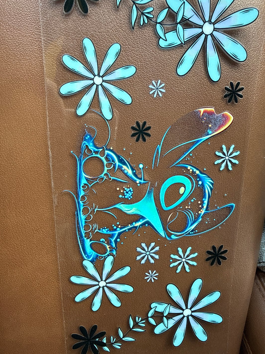 Blue outlined stitch