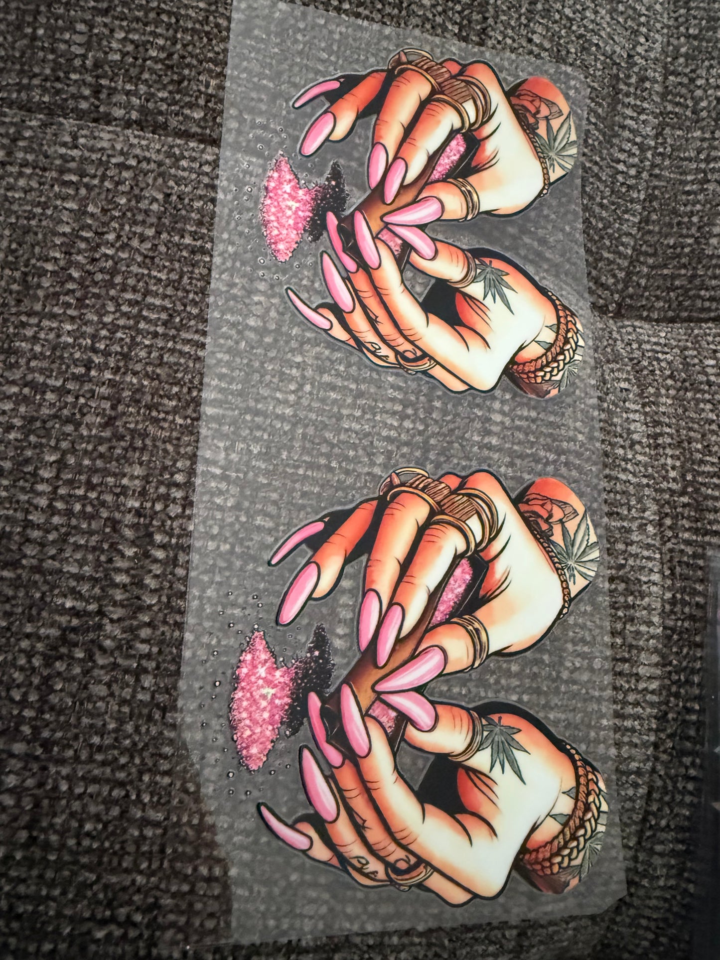 Tattoos and Pink Nails