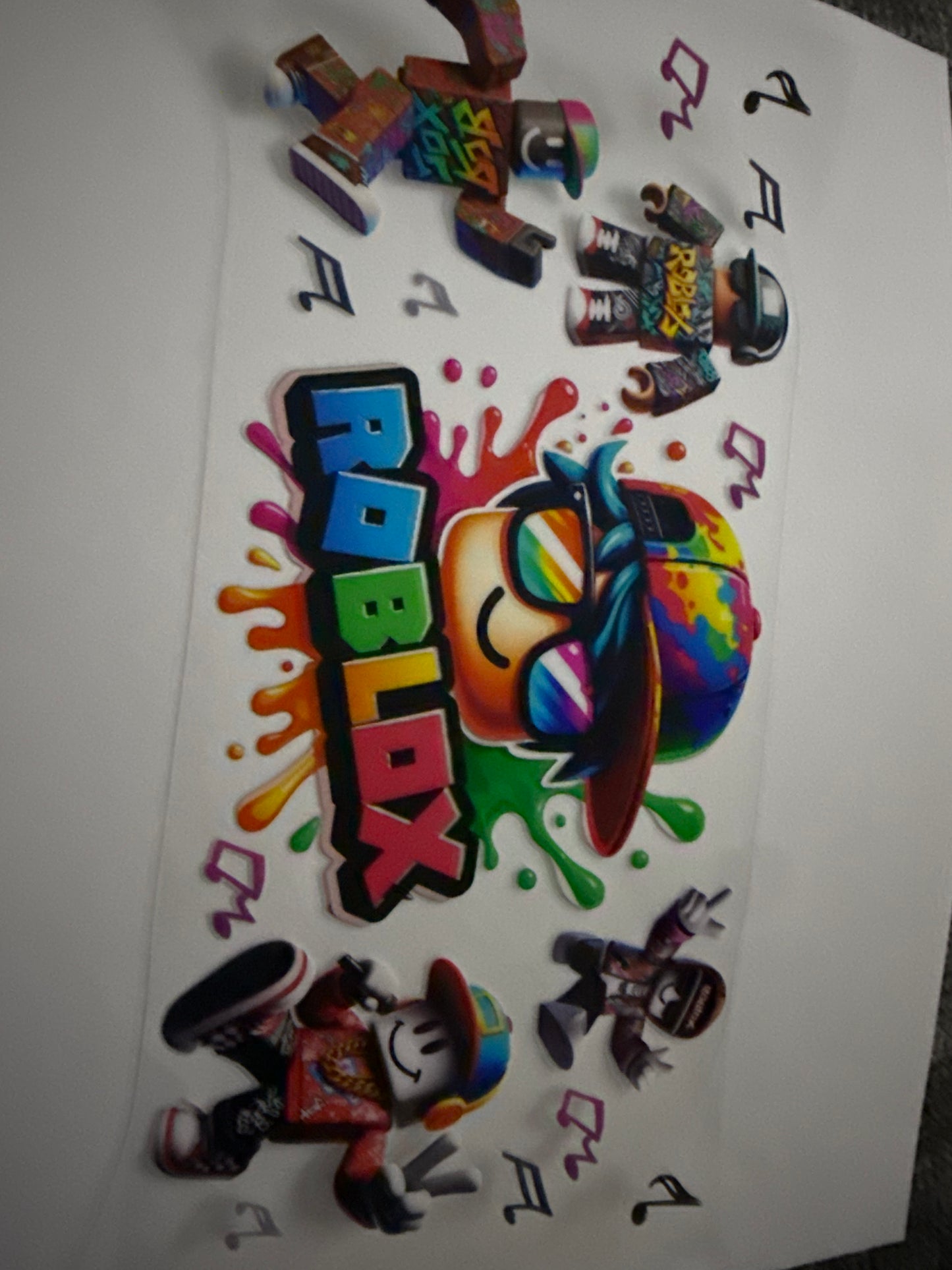 Roblox characters and paint splatter