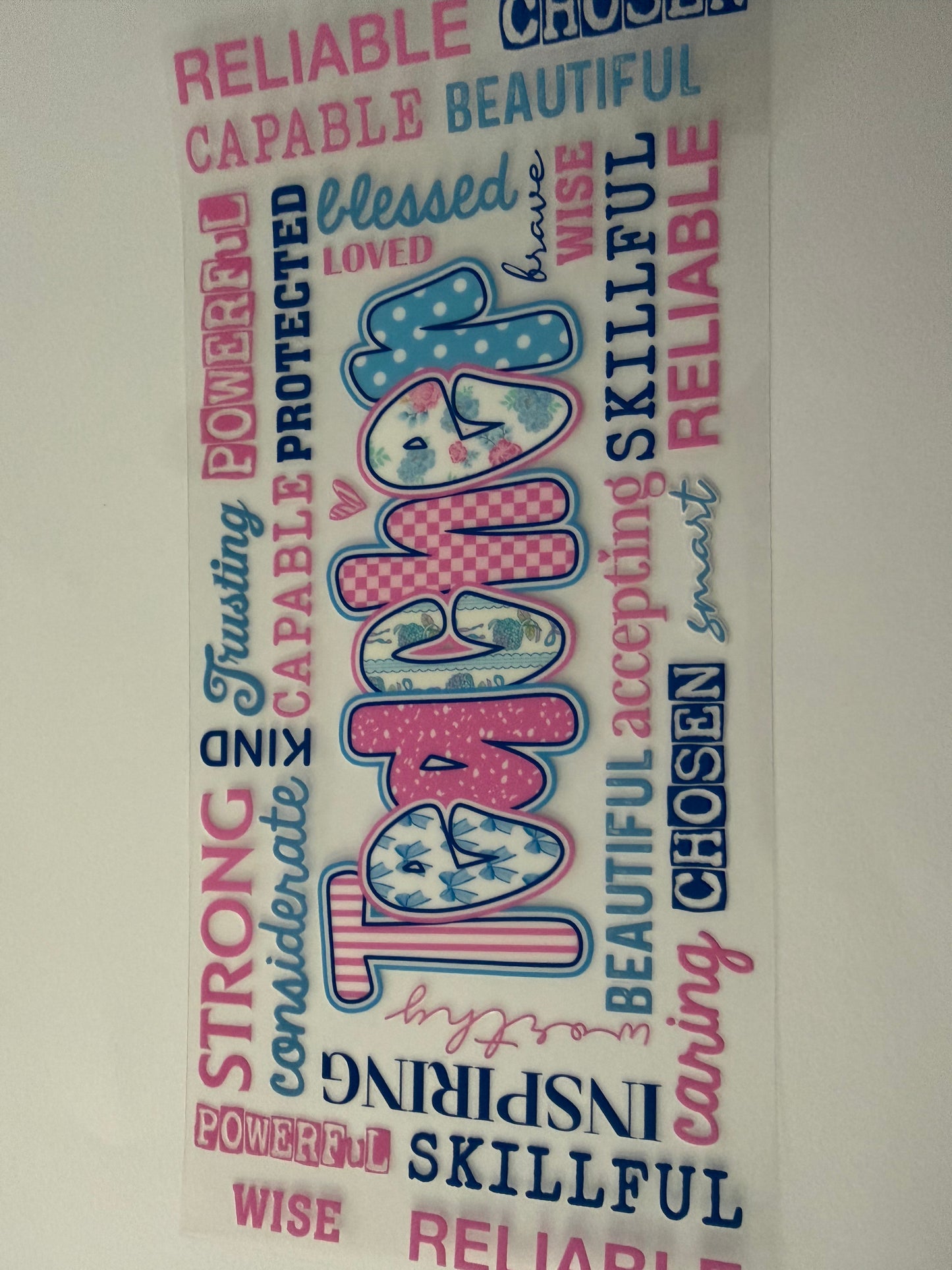 Blue & pink teacher