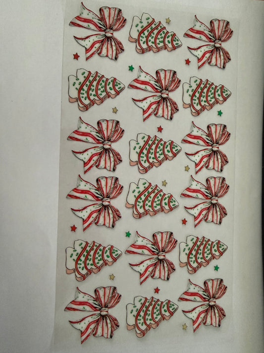 Christmas trees and bows