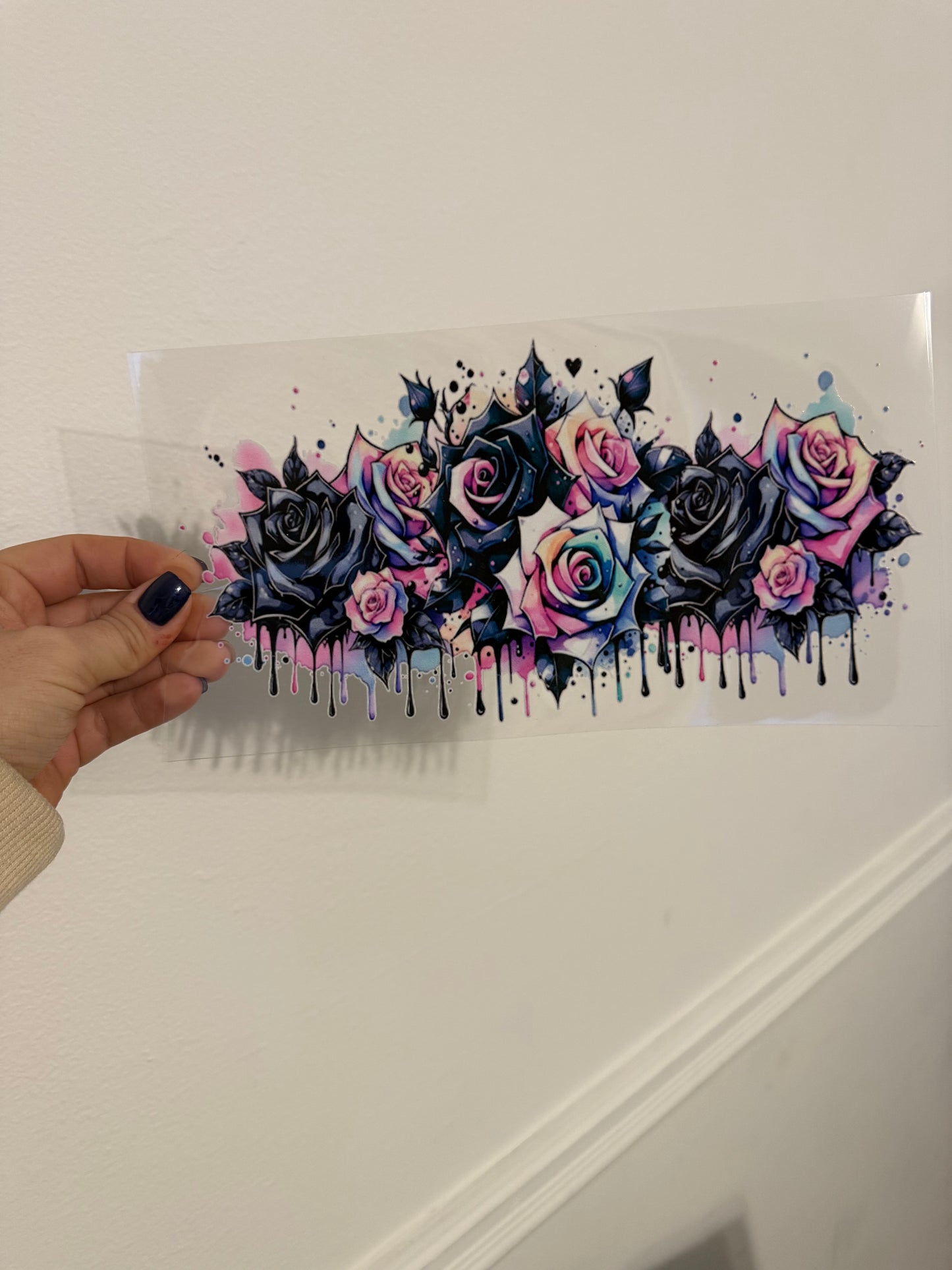 black & colored roses