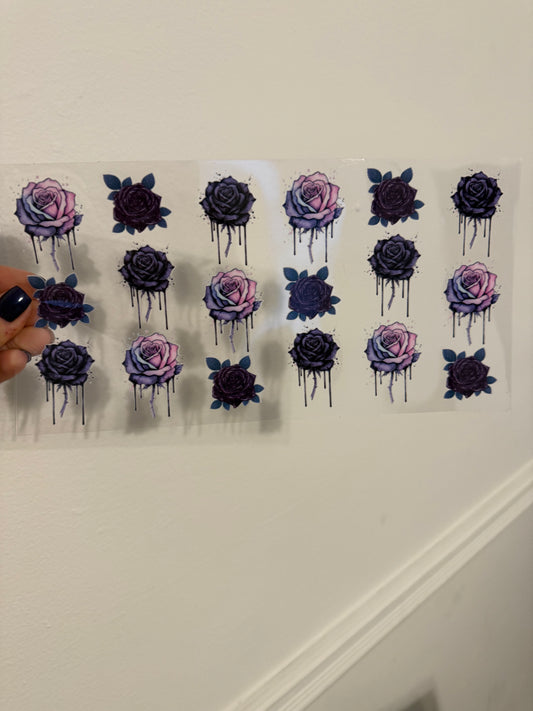 pink and black roses