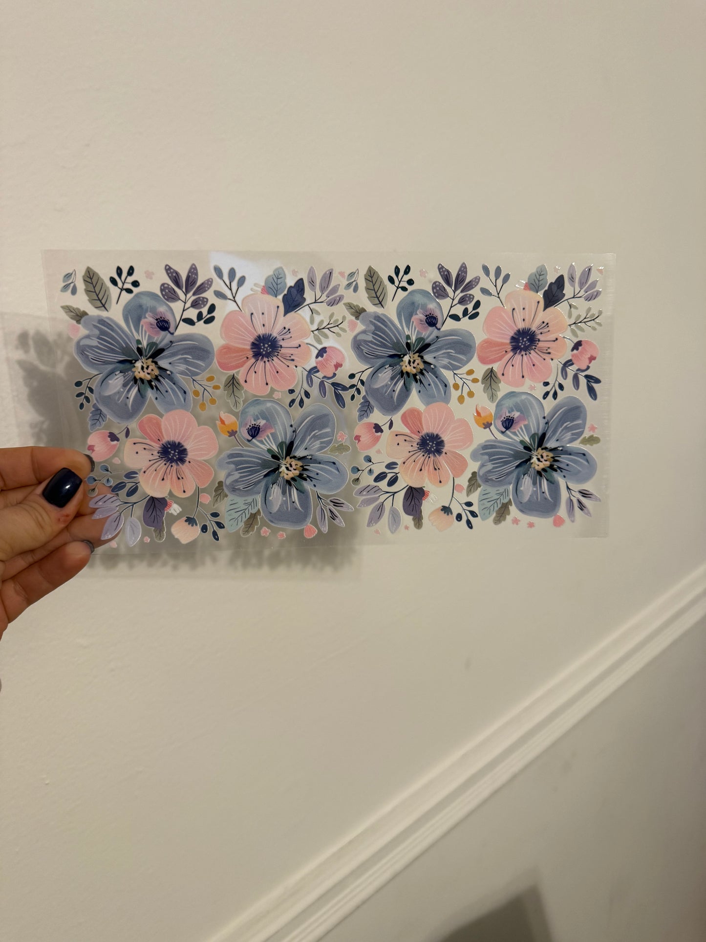 blue & pink flowers