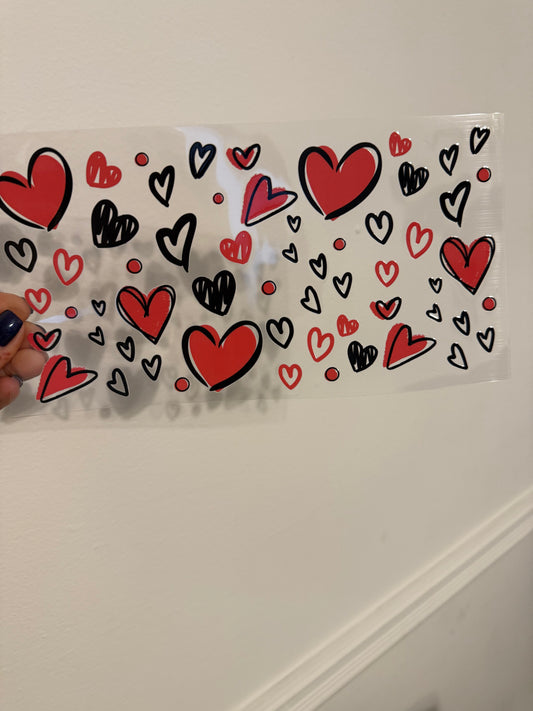 red & black hearts