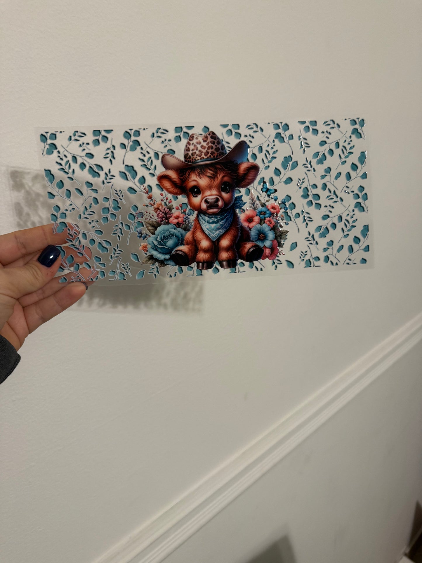 blue cowboy cow