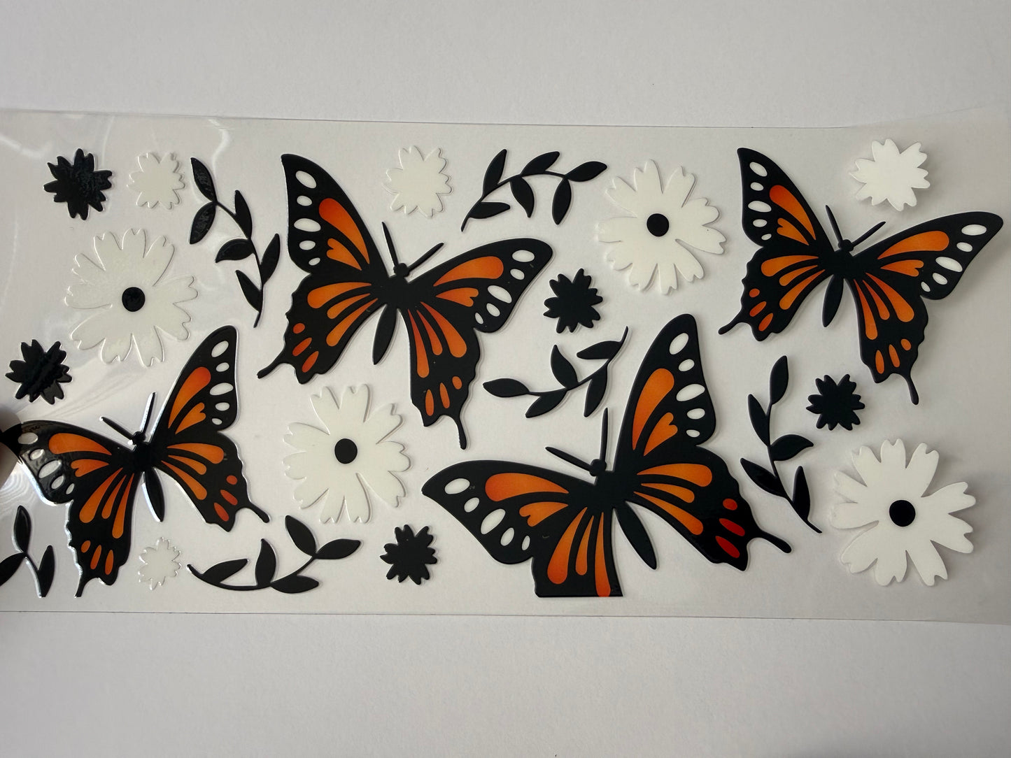Monarch Butterfly & white flowers