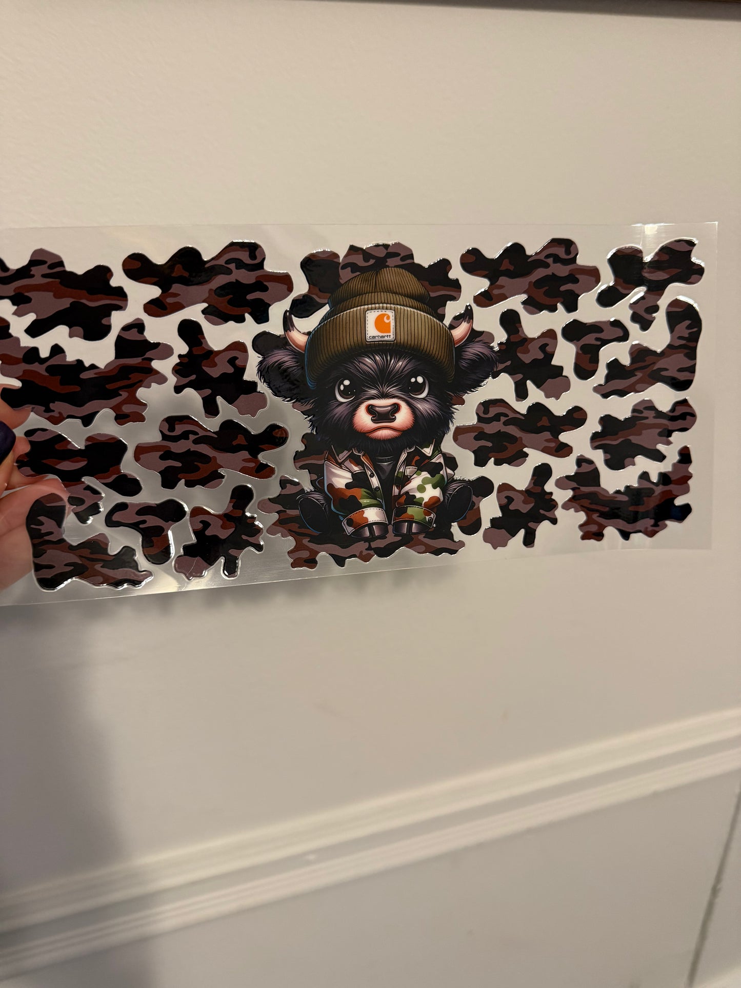 Camo Carhartt highland cow