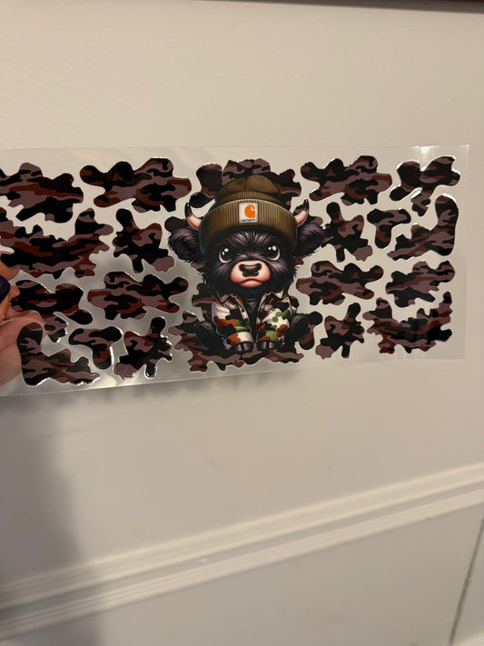 Camo Carhartt highland cow