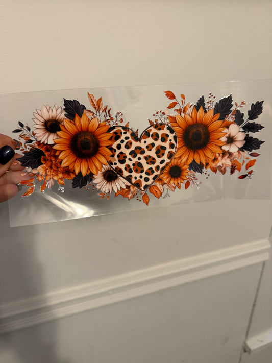 Leopard Heart & sunflowers