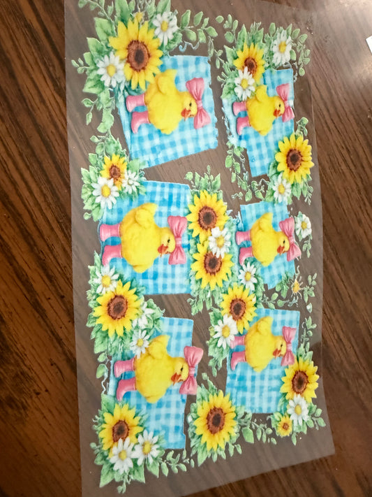 ducks with bow and flowers