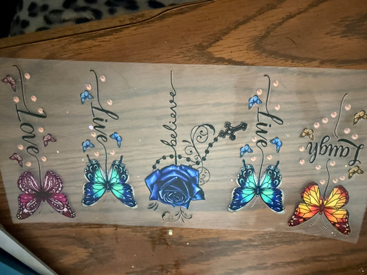 laugh live believe butterfly