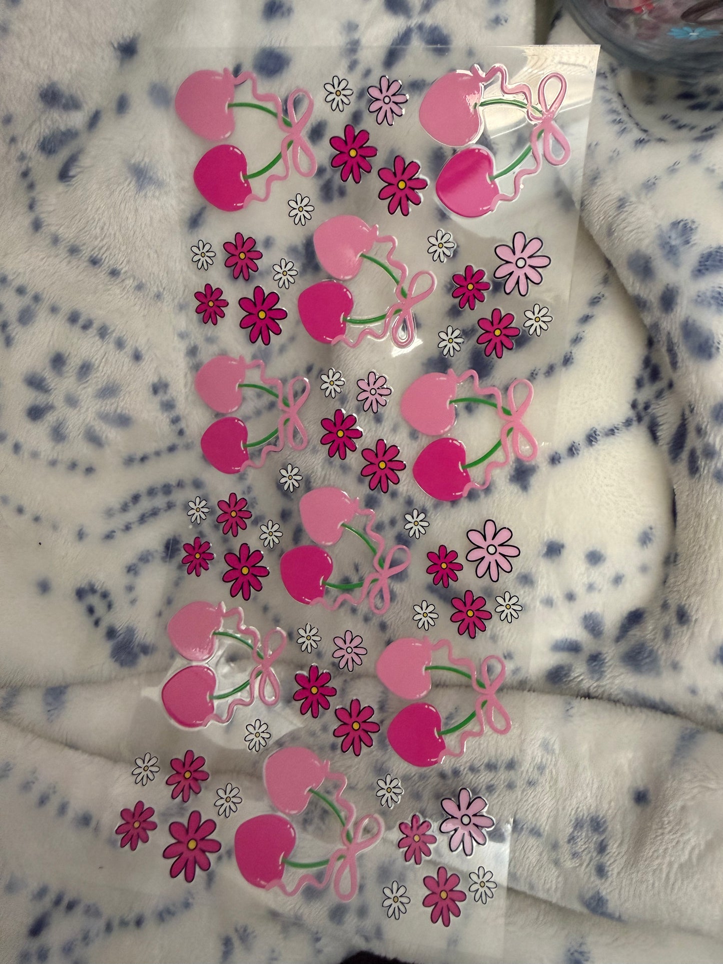 Cherries and Flowers with Bows