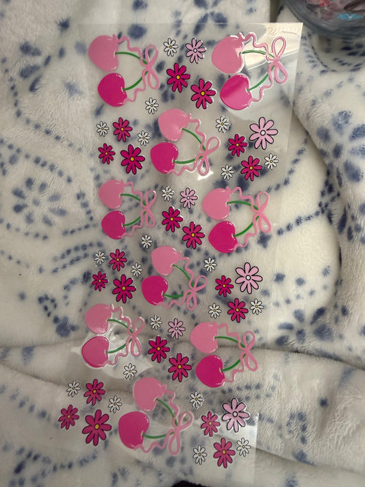 Cherries and Flowers with Bows