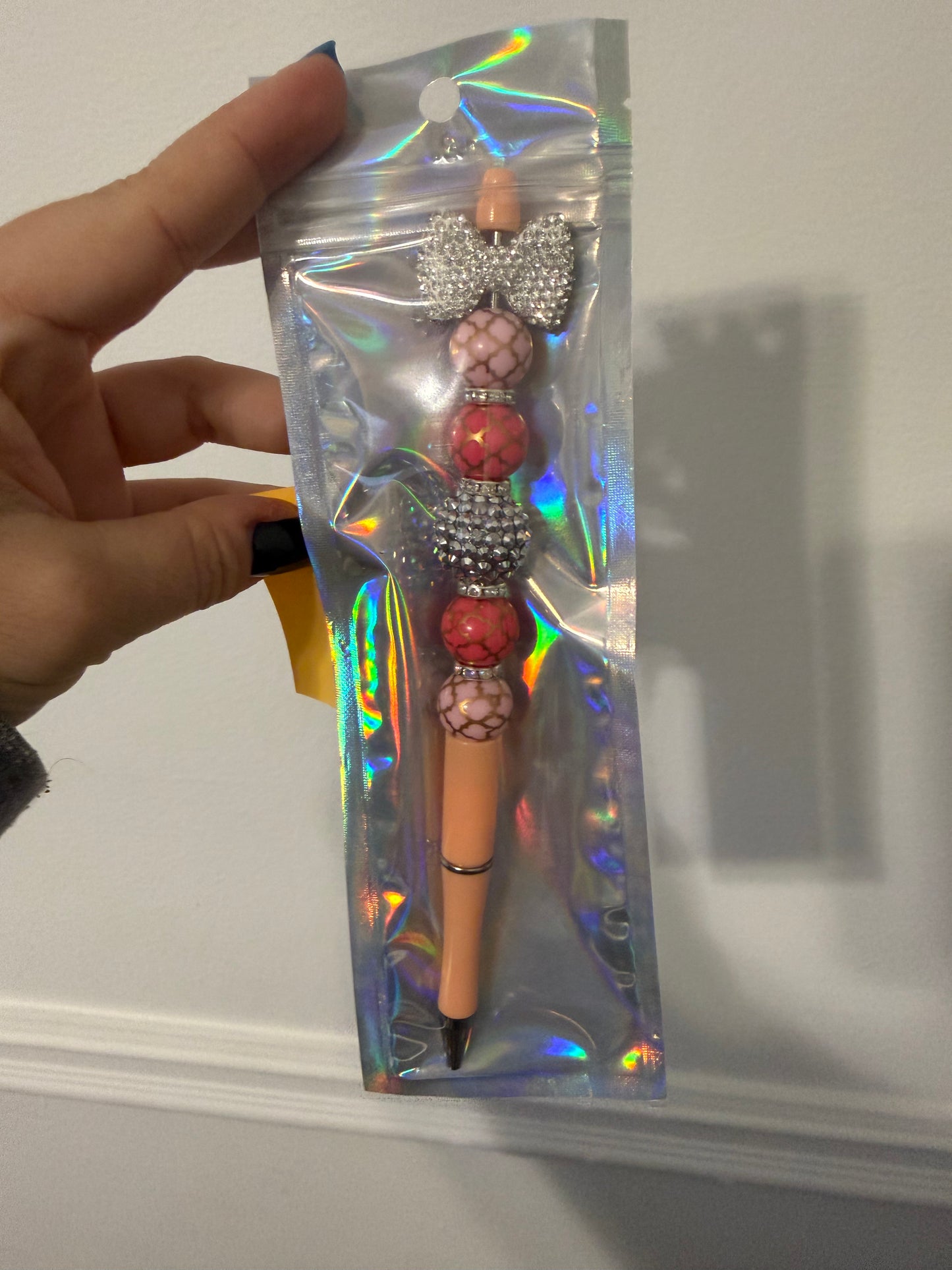 Orange Pen with Rhinestone Bow