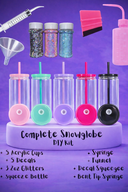 16oz Acrylic Complete Snow-globe Bundle : Make Your Own