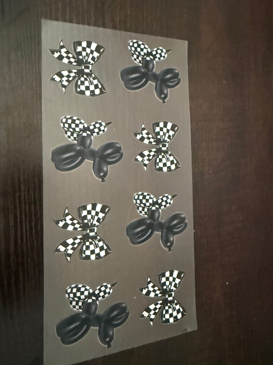 Black and White Balloon Dog and Bows