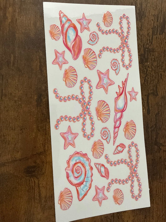 Pink Sea Shells and Pearl Bows