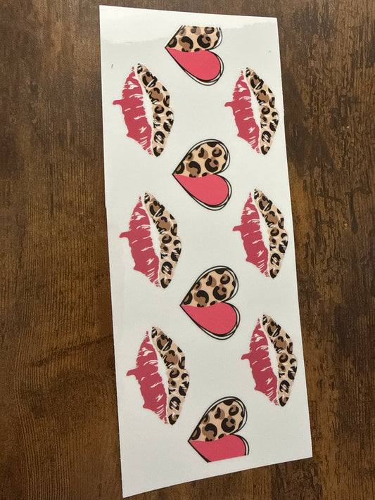 Pink/Cheetah Print Hearts and Lips