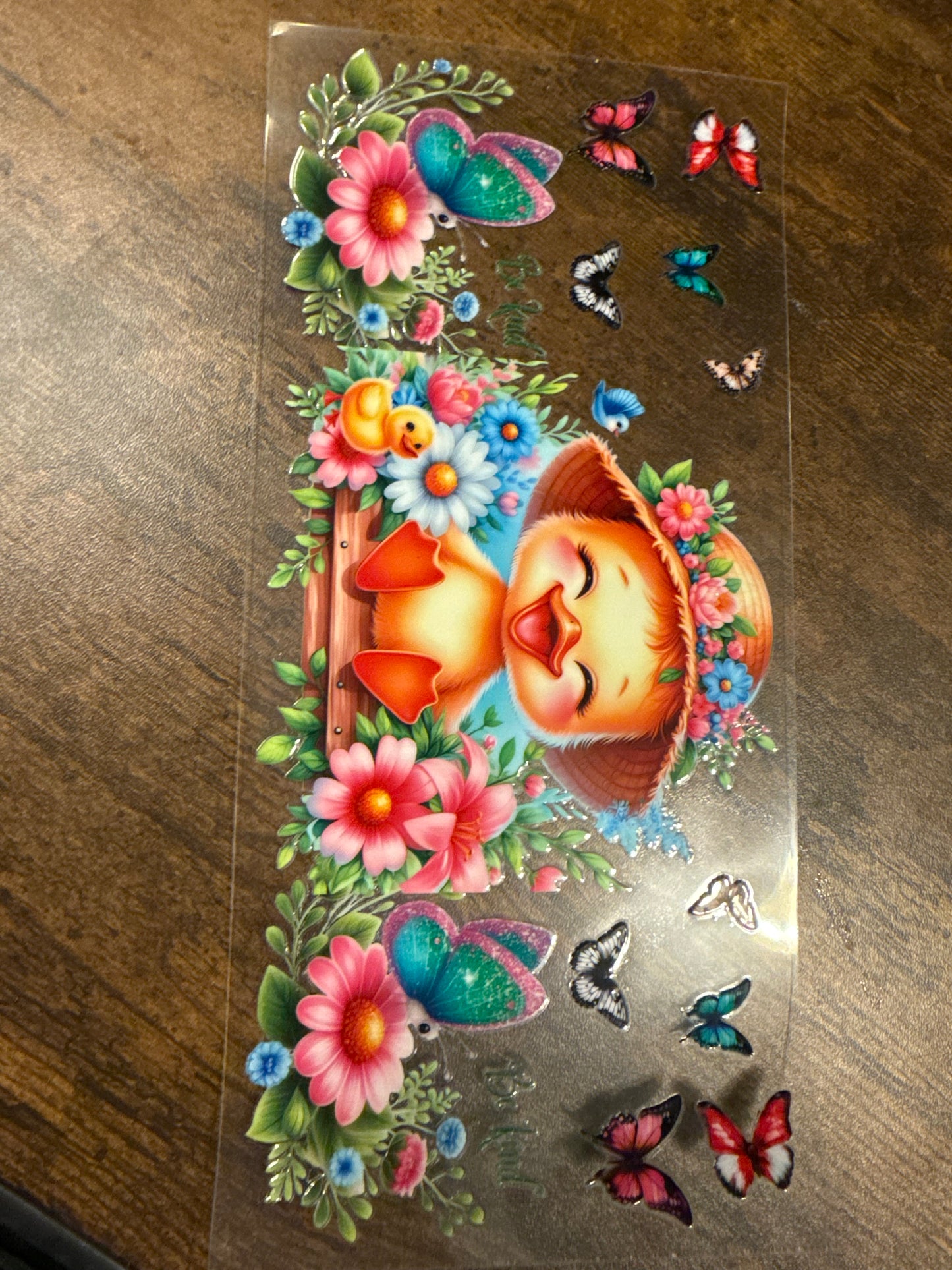 Baby Duck w/ Flowers and Butterflies