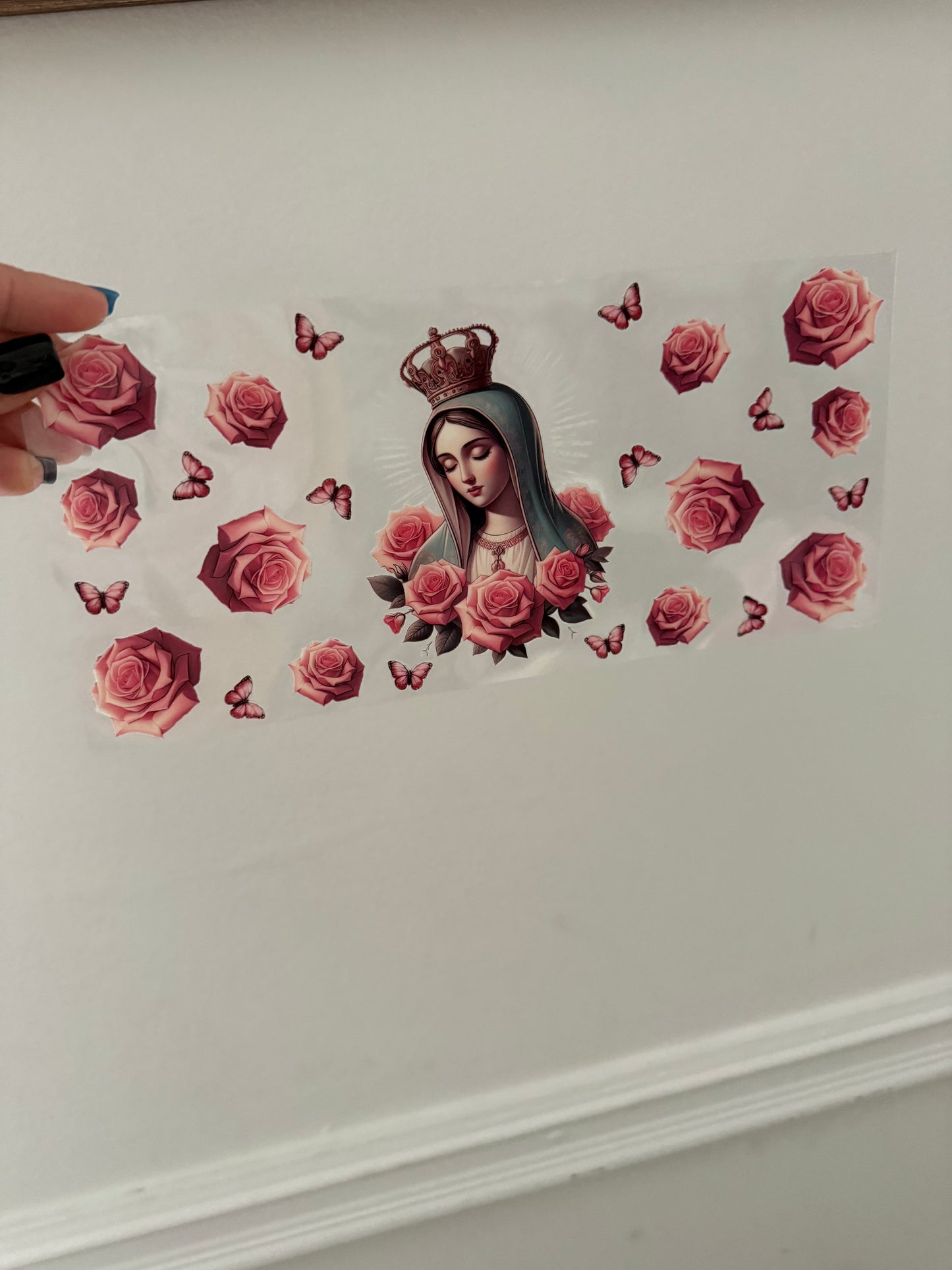 Virgin Mary w/ Roses & Butterflies