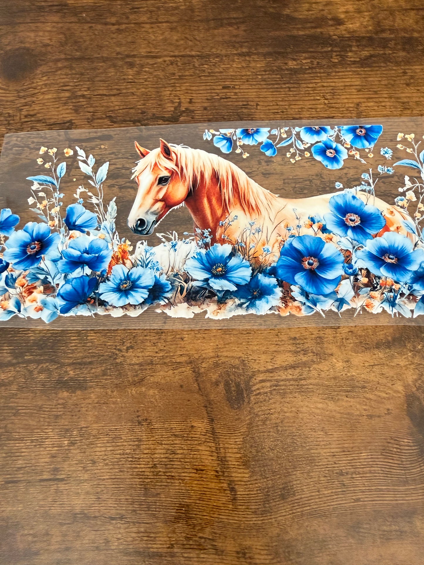 Horses w/ Blue Flowers